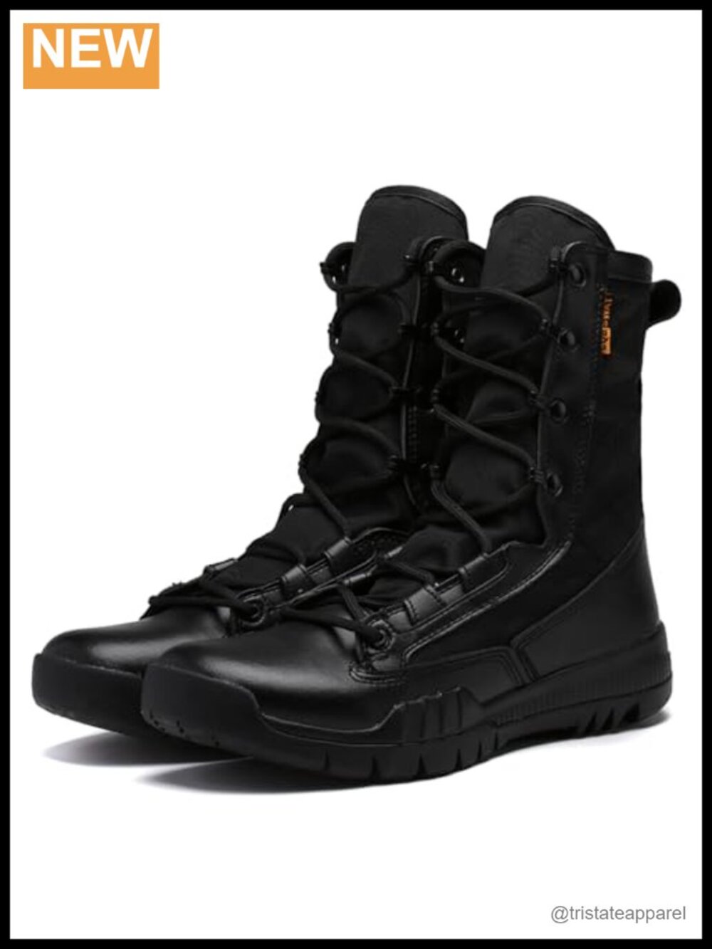 Men's Leather High Top Tactical Boots Calf High Combat Hiking Backpacking